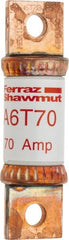 Ferraz Shawmut - 300 VDC & 600 VAC, 70 Amp, Fast-Acting General Purpose Fuse - Bolt-on Mount, 75mm OAL, 100 at DC, 200 at AC kA Rating, 13/16" Diam - Exact Tooling