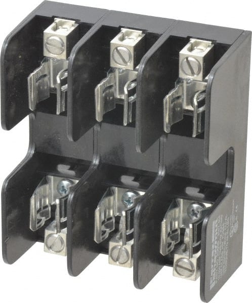 Ferraz Shawmut - 3 Pole, 250 VAC/VDC, 60 Amp, Screw Mount Fuse Block - 3 Inch Long x 3 Inch Wide x 1.38 Inch High Block - Exact Tooling
