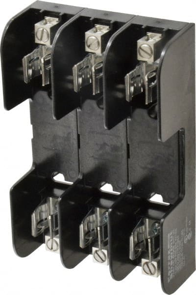 Ferraz Shawmut - 3 Pole, 14 to 2 AWG, 250/600 VAC/VDC, 30 Amp, Screw Mount Fuse Block - 5/16 Inch Diameter x 7 Inch Long x 4.55 Inch Wide x 2 Inch High Block - Exact Tooling
