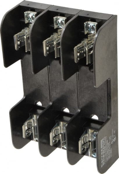 Ferraz Shawmut - 3 Pole, 10 to 14 AWG, 250/600 VAC/VDC, 30 Amp, Screw Mount Fuse Block - 5/16 Inch Diameter x 7 Inch Long x 4.55 Inch Wide x 2 Inch High Block - Exact Tooling