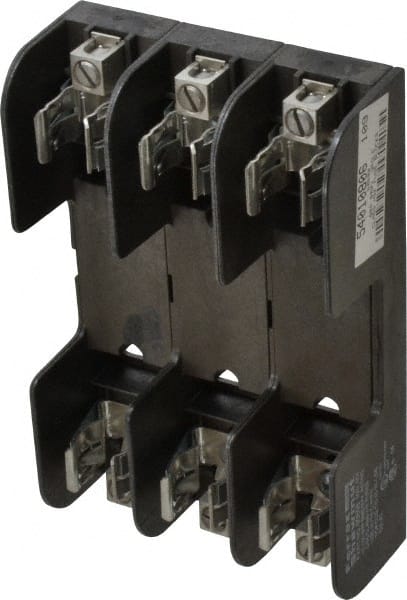 Ferraz Shawmut - 3 Pole, 14 to 2 AWG, 250/600 VAC/VDC, 60 Amp, Screw Mount Fuse Block - 5/16 Inch Diameter x 7 Inch Long x 4.55 Inch Wide x 2 Inch High Block - Exact Tooling