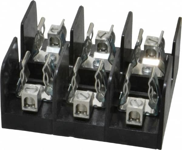 Ferraz Shawmut - 3 Pole, 14 to 2 AWG, 600 VAC/VDC, 60 Amp, Screw Mount Fuse Block - 4 Inch Long x 4.65 Inch Wide x 2.21 Inch High Block - Exact Tooling