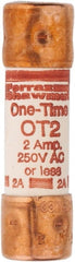 Ferraz Shawmut - 250 VAC/VDC, 2 Amp, Fast-Acting General Purpose Fuse - Clip Mount, 50.8mm OAL, 20 at DC, 50 at AC kA Rating, 9/16" Diam - Exact Tooling
