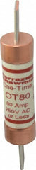 Ferraz Shawmut - 250 VAC/VDC, 80 Amp, Fast-Acting General Purpose Fuse - Clip Mount, 5-7/8" OAL, 20 at DC, 50 at AC kA Rating, 1-1/16" Diam - Exact Tooling