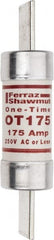 Ferraz Shawmut - 250 VAC/VDC, 175 Amp, Fast-Acting General Purpose Fuse - Clip Mount, 7-1/8" OAL, 20 at DC, 50 at AC kA Rating, 1-9/16" Diam - Exact Tooling