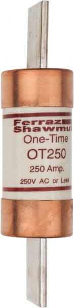 Ferraz Shawmut - 250 VAC/VDC, 250 Amp, Fast-Acting General Purpose Fuse - Clip Mount, 8-5/8" OAL, 20 at DC, 50 at AC kA Rating, 2-1/16" Diam - Exact Tooling