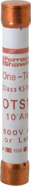 Ferraz Shawmut - 300 VDC, 600 VAC, 10 Amp, Fast-Acting General Purpose Fuse - Clip Mount, 127mm OAL, 20 at DC, 50 at AC kA Rating, 13/16" Diam - Exact Tooling