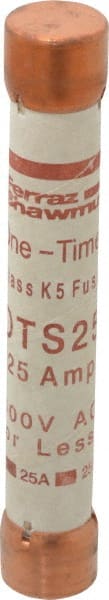 Ferraz Shawmut - 300 VDC, 600 VAC, 25 Amp, Fast-Acting General Purpose Fuse - Clip Mount, 127mm OAL, 20 at DC, 50 at AC kA Rating, 13/16" Diam - Exact Tooling