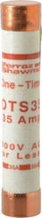 Ferraz Shawmut - 300 VDC, 600 VAC, 35 Amp, Fast-Acting General Purpose Fuse - Clip Mount, 5-1/2" OAL, 20 at DC, 50 at AC kA Rating, 1-1/16" Diam - Exact Tooling
