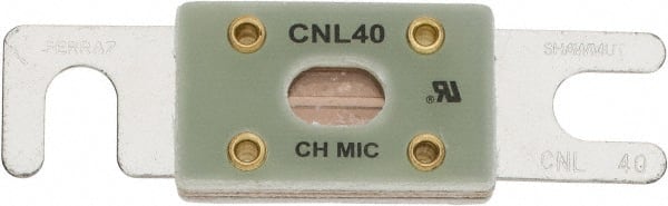 Ferraz Shawmut - 40 Amp Visible Link Flat Forklift & Truck Fuse - 32VAC, 32VDC, 3.18" Long x 0.75" Wide, Littelfuse CNL40, Bussman ANL40, Ferraz Shawmut CNL40 - Exact Tooling