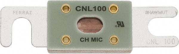 Ferraz Shawmut - 100 Amp Visible Link Flat Forklift & Truck Fuse - 32VAC, 32VDC, 3.18" Long x 0.75" Wide, Littelfuse CNL100, Bussman ANL100, Ferraz Shawmut CNL100 - Exact Tooling