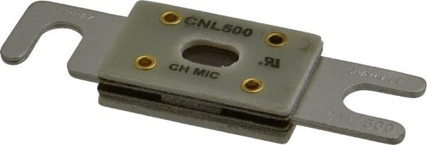 Ferraz Shawmut - 500 Amp Visible Link Flat Forklift & Truck Fuse - 32VAC, 32VDC, 3.18" Long x 0.75" Wide, Littelfuse CNL500, Bussman ANL500, Ferraz Shawmut CNL500 - Exact Tooling