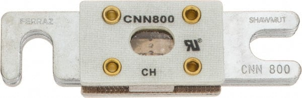 Ferraz Shawmut - 800 Amp Visible Link Flat Forklift & Truck Fuse - 125VAC, 48VDC, 3.18" Long x 0.75" Wide, Littelfuse CNN800, Bussman ANN800, Ferraz Shawmut CNN800 - Exact Tooling