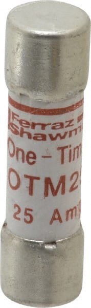 Ferraz Shawmut - 250 VAC, 25 Amp, Fast-Acting General Purpose Fuse - Clip Mount, 1-1/2" OAL, 10 at AC kA Rating, 13/32" Diam - Exact Tooling