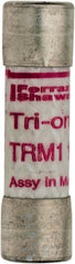 Ferraz Shawmut - 250 VAC, 1.13 Amp, Time Delay Midget Fuse - Clip Mount, 1-1/2" OAL, 10 at AC kA Rating, 13/32" Diam - Exact Tooling