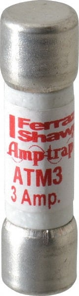 Ferraz Shawmut - 600 VAC/VDC, 3 Amp, Fast-Acting General Purpose Fuse - Clip Mount, 1-1/2" OAL, 100 at AC/DC kA Rating, 13/32" Diam - Exact Tooling