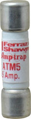 Ferraz Shawmut - 600 VAC/VDC, 5 Amp, Fast-Acting General Purpose Fuse - Clip Mount, 1-1/2" OAL, 100 at AC/DC kA Rating, 13/32" Diam - Exact Tooling
