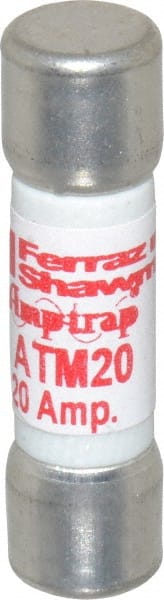 Ferraz Shawmut - 600 VAC/VDC, 20 Amp, Fast-Acting General Purpose Fuse - Clip Mount, 1-1/2" OAL, 100 at AC/DC kA Rating, 13/32" Diam - Exact Tooling