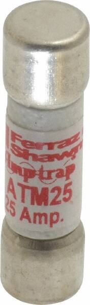 Ferraz Shawmut - 600 VAC/VDC, 25 Amp, Fast-Acting General Purpose Fuse - Clip Mount, 1-1/2" OAL, 100 at AC/DC kA Rating, 13/32" Diam - Exact Tooling