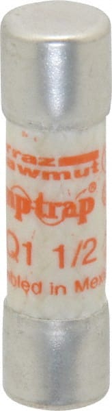Ferraz Shawmut - 500 VAC, 1.5 Amp, Time Delay General Purpose Fuse - Clip Mount, 1-1/2" OAL, 10 at AC kA Rating, 13/32" Diam - Exact Tooling