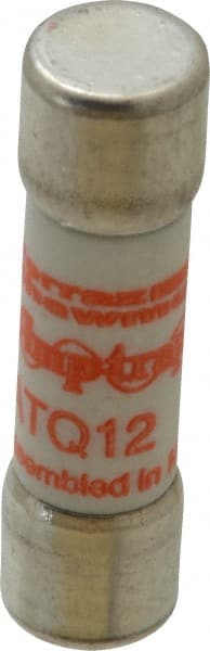 Ferraz Shawmut - 500 VAC, 12 Amp, Time Delay General Purpose Fuse - Clip Mount, 1-1/2" OAL, 10 at AC kA Rating, 13/32" Diam - Exact Tooling