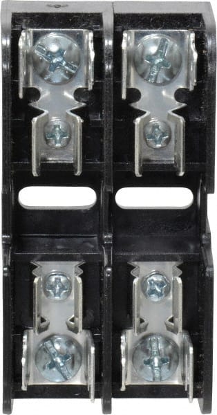 Ferraz Shawmut - 2 Pole, 10 to 14 AWG, 600 VAC/VDC, 30 Amp, DIN Rail Mount, Screw Mount Fuse Block - 13/32 Inch Diameter x 1-1/2 Inch Fuse Length, 3.04 Inch Long x 1.6 Inch Wide x 1.31 Inch High Block - Exact Tooling