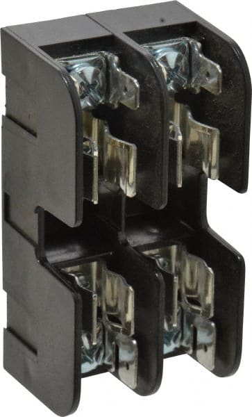 Ferraz Shawmut - 2 Pole, 10 to 14 AWG, 600 VAC/VDC, 30 Amp, DIN Rail Mount, Screw Mount Fuse Block - 13/32 Inch Diameter x 1-1/2 Inch Fuse Length, 3.04 Inch Long x 1.6 Inch Wide x 1.31 Inch High Block - Exact Tooling