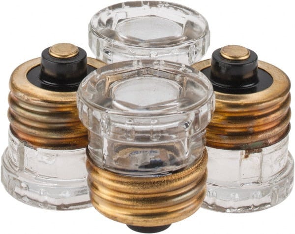 Ferraz Shawmut - 125 VAC, 15 Amp, Time Delay Plug Fuse - Screw Mount Mount, 1.29" OAL, 10 at AC kA Rating, 1-1/8" Diam - Exact Tooling