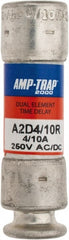 Ferraz Shawmut - 250 VAC/VDC, 0.4 Amp, Time Delay General Purpose Fuse - Clip Mount, 51mm OAL, 100 at DC, 200 at AC kA Rating, 9/16" Diam - Exact Tooling