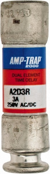 Ferraz Shawmut - 250 VAC/VDC, 3 Amp, Time Delay General Purpose Fuse - Clip Mount, 51mm OAL, 100 at DC, 200 at AC kA Rating, 9/16" Diam - Exact Tooling