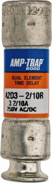 Ferraz Shawmut - 250 VAC/VDC, 3.2 Amp, Time Delay General Purpose Fuse - Clip Mount, 51mm OAL, 100 at DC, 200 at AC kA Rating, 9/16" Diam - Exact Tooling