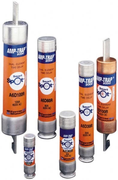 Ferraz Shawmut - 600 VAC/VDC, 0.5 Amp, Time Delay General Purpose Fuse - Clip Mount, 127mm OAL, 100 at DC, 200 at AC kA Rating, 13/16" Diam - Exact Tooling