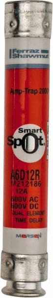 Ferraz Shawmut - 600 VAC/VDC, 12 Amp, Time Delay General Purpose Fuse - Clip Mount, 127mm OAL, 100 at DC, 200 at AC kA Rating, 13/16" Diam - Exact Tooling