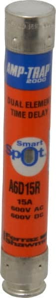 Ferraz Shawmut - 600 VAC/VDC, 15 Amp, Time Delay General Purpose Fuse - Clip Mount, 127mm OAL, 100 at DC, 200 at AC kA Rating, 13/16" Diam - Exact Tooling