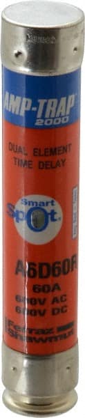 Ferraz Shawmut - 600 VAC/VDC, 60 Amp, Time Delay General Purpose Fuse - Clip Mount, 5-1/2" OAL, 100 at DC, 200 at AC kA Rating, 1-1/16" Diam - Exact Tooling