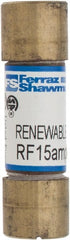 Ferraz Shawmut - 250 VAC, 15 Amp, Fast-Acting Renewable Fuse - Clip Mount, 51mm OAL, 10 at AC kA Rating, 9/16" Diam - Exact Tooling