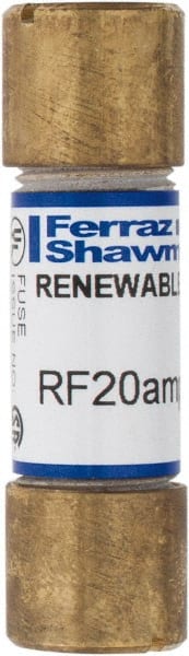 Ferraz Shawmut - 250 VAC, 20 Amp, Fast-Acting Renewable Fuse - Clip Mount, 51mm OAL, 10 at AC kA Rating, 9/16" Diam - Exact Tooling