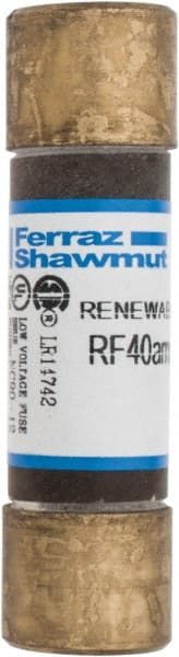 Ferraz Shawmut - 250 VAC, 40 Amp, Fast-Acting Renewable Fuse - Clip Mount, 76mm OAL, 10 at AC kA Rating, 13/16" Diam - Exact Tooling