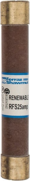 Ferraz Shawmut - 600 VAC, 25 Amp, Fast-Acting Renewable Fuse - Clip Mount, 127mm OAL, 10 at AC kA Rating, 13/16" Diam - Exact Tooling