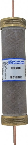 Ferraz Shawmut - 600 VAC, 100 Amp, Fast-Acting Renewable Fuse - Clip Mount, 7-7/8" OAL, 10 at AC kA Rating, 1-5/16" Diam - Exact Tooling