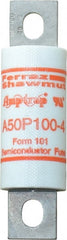 Ferraz Shawmut - 450 VDC, 500 VAC, 100 Amp, Fast-Acting Semiconductor/High Speed Fuse - Bolt-on Mount, 3-5/8" OAL, 100 at AC, 79 at DC kA Rating, 1" Diam - Exact Tooling
