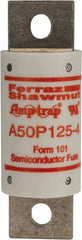 Ferraz Shawmut - 450 VDC, 500 VAC, 125 Amp, Fast-Acting Semiconductor/High Speed Fuse - Bolt-on Mount, 3-5/8" OAL, 100 at AC, 79 at DC kA Rating, 31mm Diam - Exact Tooling