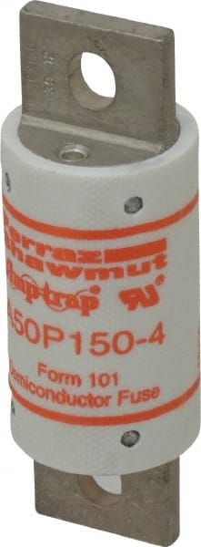 Ferraz Shawmut - 450 VDC, 500 VAC, 150 Amp, Fast-Acting Semiconductor/High Speed Fuse - Bolt-on Mount, 3-5/8" OAL, 100 at AC, 79 at DC kA Rating, 31mm Diam - Exact Tooling