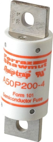 Ferraz Shawmut - 450 VDC, 500 VAC, 200 Amp, Fast-Acting Semiconductor/High Speed Fuse - Bolt-on Mount, 3-5/8" OAL, 100 at AC, 79 at DC kA Rating, 31mm Diam - Exact Tooling