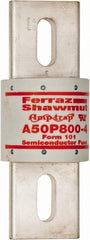 Ferraz Shawmut - 450 VDC, 500 VAC, 800 Amp, Fast-Acting Semiconductor/High Speed Fuse - Bolt-on Mount, 6-15/32" OAL, 100 at AC, 79 at DC kA Rating, 2-1/2" Diam - Exact Tooling