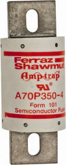 Ferraz Shawmut - 650 VDC, 700 VAC, 350 Amp, Fast-Acting Semiconductor/High Speed Fuse - Bolt-on Mount, 5-3/32" OAL, 100 at AC/DC kA Rating, 2" Diam - Exact Tooling