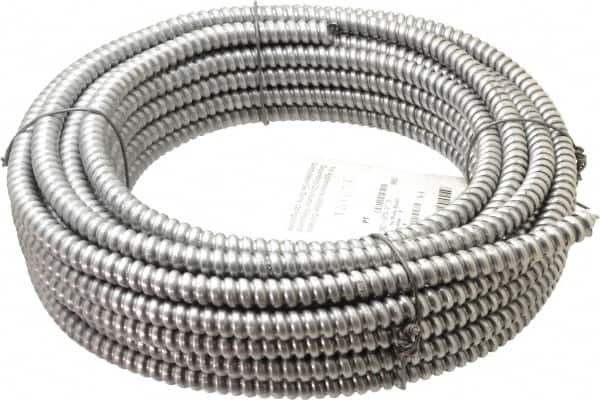 Made in USA - 3/8" Trade Size, 50' Long, Flexible Reduced Wall Flex Conduit - Aluminum, 3/8" ID - Exact Tooling