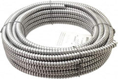 Made in USA - 3/8" Trade Size, 50' Long, Flexible Reduced Wall Flex Conduit - Aluminum, 3/8" ID - Exact Tooling
