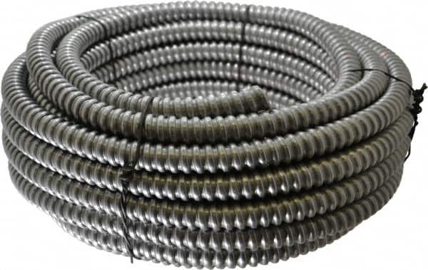Made in USA - 1/2" Trade Size, 50' Long, Flexible Reduced Wall Flex Conduit - Aluminum, 5/8" ID - Exact Tooling