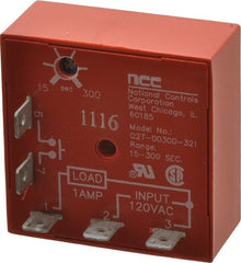 NCC - 5 Pin, Time Delay Relay - 1 at Resistive or Inductive Load Contact Amp, 120 VAC, On Board Trimpot - Exact Tooling